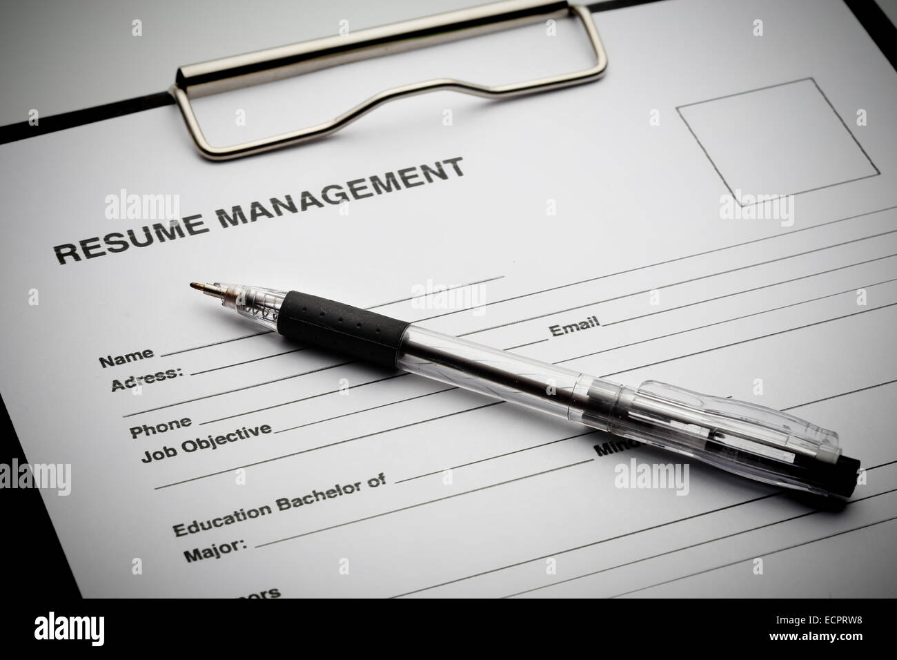 Demande d'emploi de reprendre le document Banque D'Images