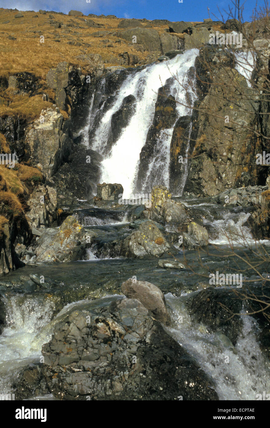 Cascade de la rivière Sprint : carrière , Longsleddale ci-dessous Cumbria Banque D'Images