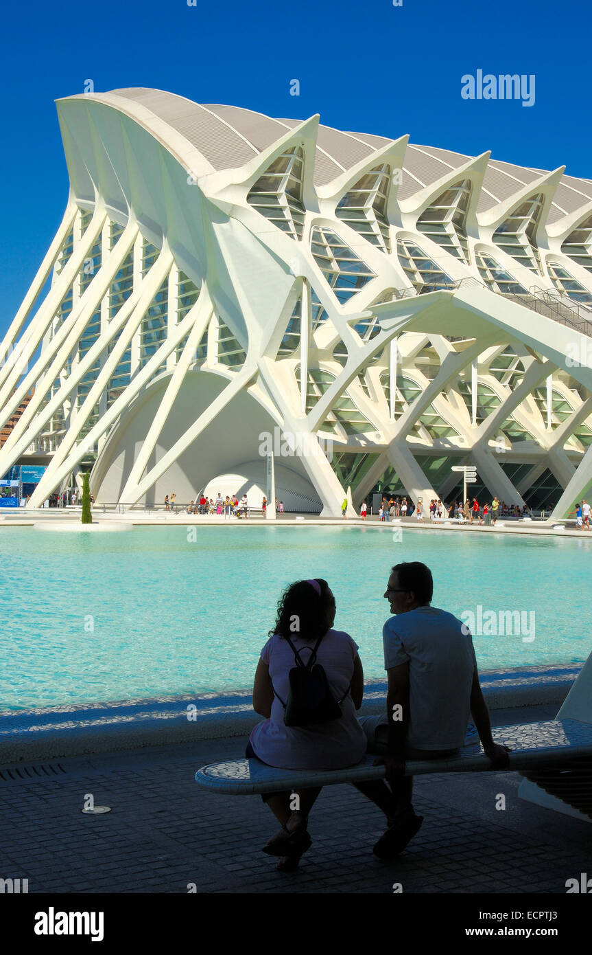 Musée des sciences Principe Felipe, Cité des Arts et des Sciences de Santiago Calatrava, Comunidad Valenciana, Valencia, Spain, Europe Banque D'Images