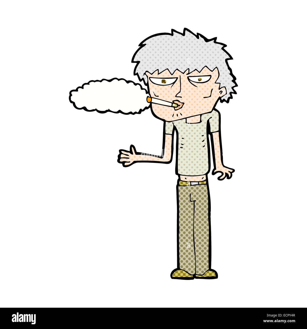 Retro style bande dessinée caricature fumeur Illustration de Vecteur