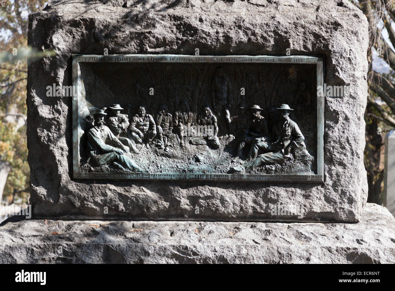 Mémorial pour le Major-général George Crook qui a capturé Geronimo au Mexique 1883, le Cimetière National d'Arlington, Virginie Banque D'Images