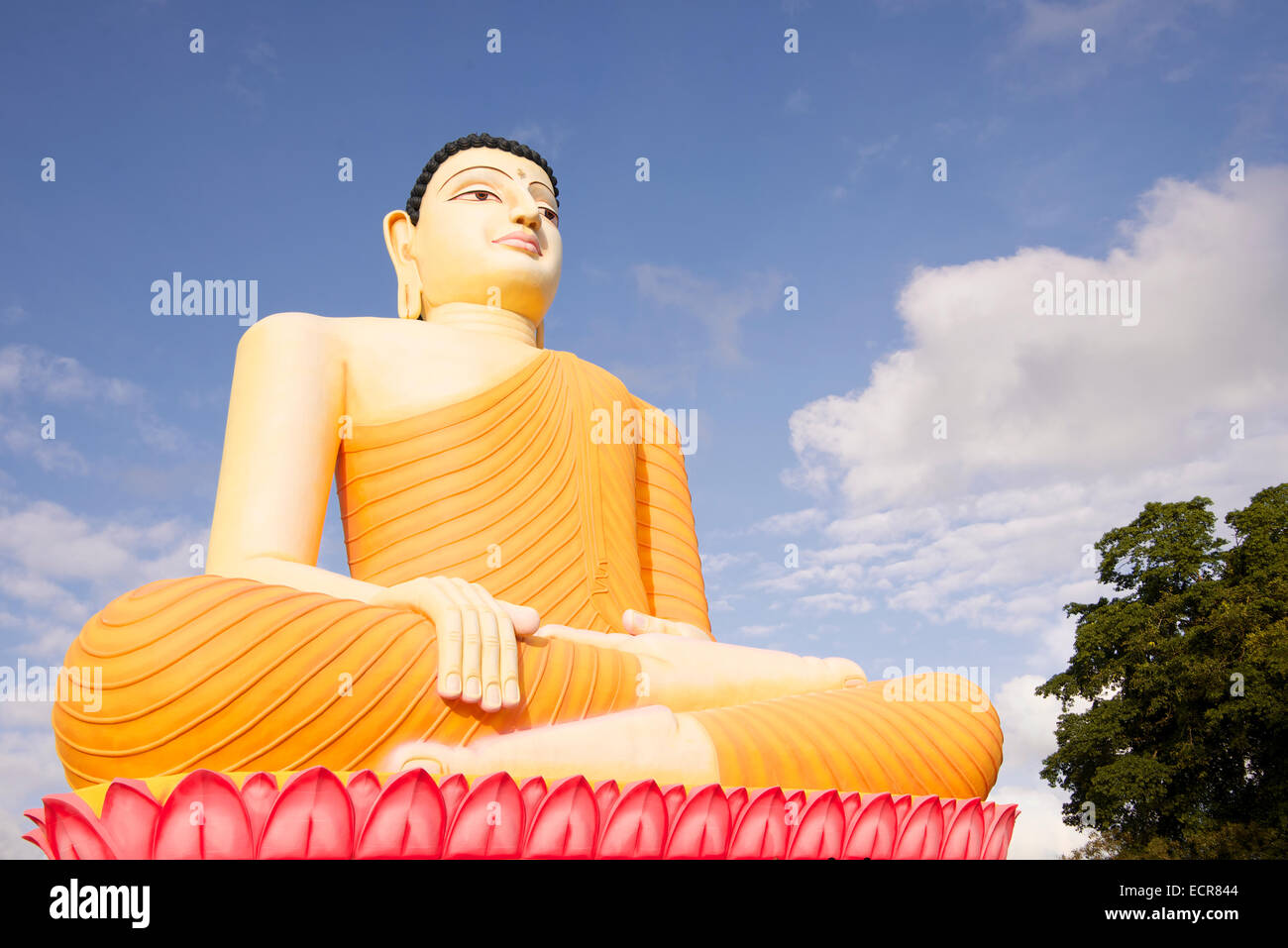 Statue de Bouddha au Temple Bouddhiste Kande Viharya dans Bionaz, Banque D'Images