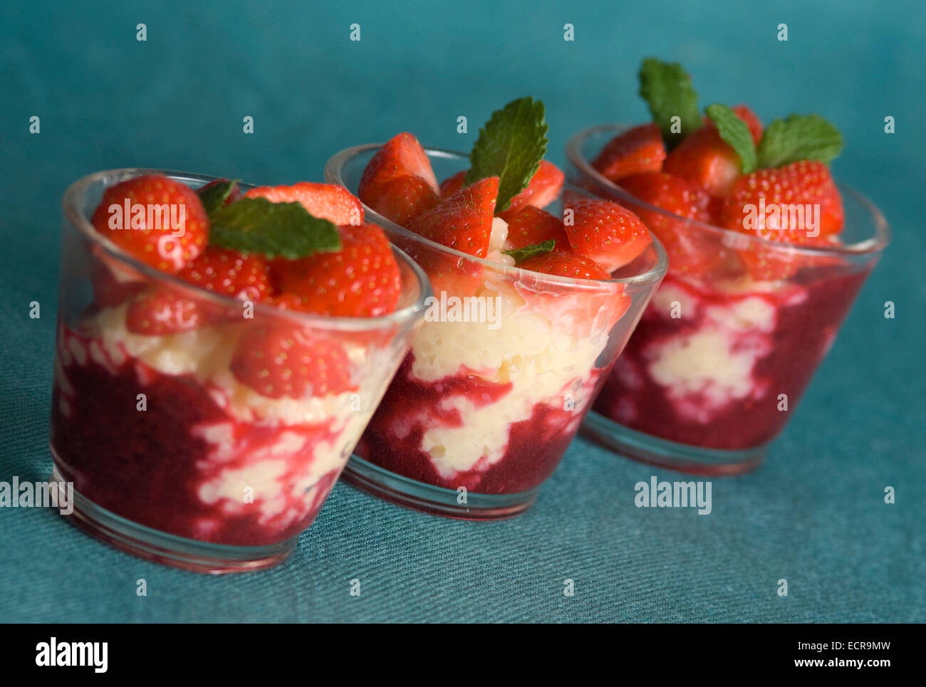 Dessert aux fraises. Banque D'Images