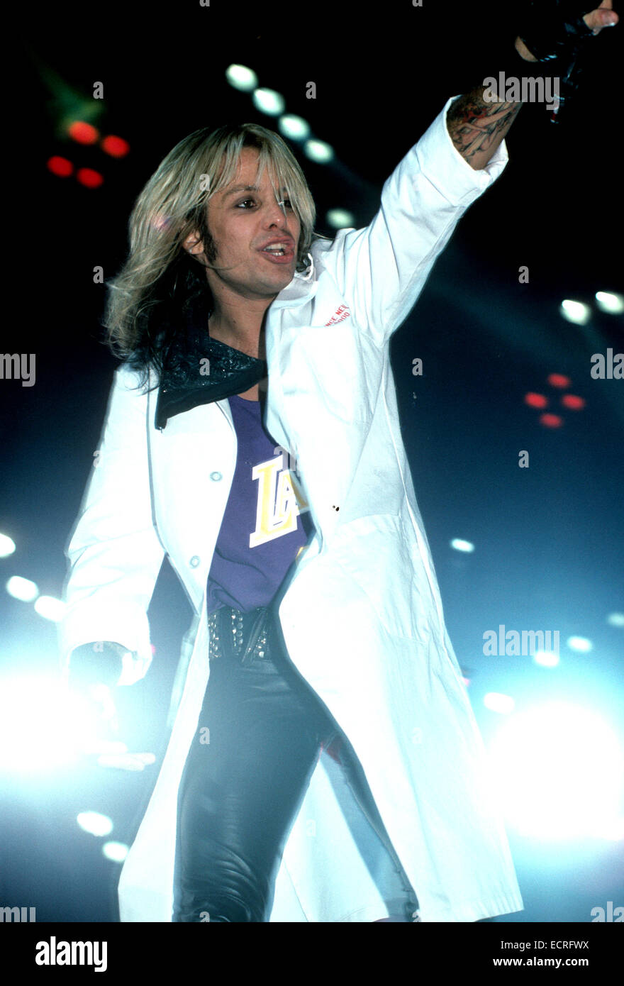 MOTLEY CRUE-nous groupe rock avec Vince Neil en 1990. Photo Jeffrey Mayer Banque D'Images