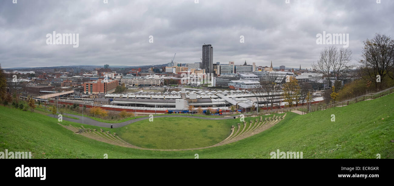 L'amphithéâtre en plein air de Sheffield qui donne sur le centre-ville. Banque D'Images