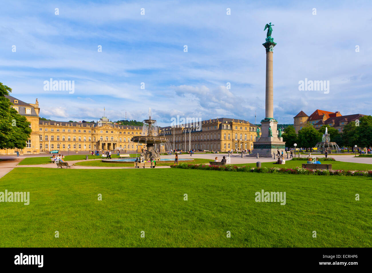 Nouveau Palais, place Schlossplatz, Stuttgart, BADEN-Württemberg, Allemagne Banque D'Images