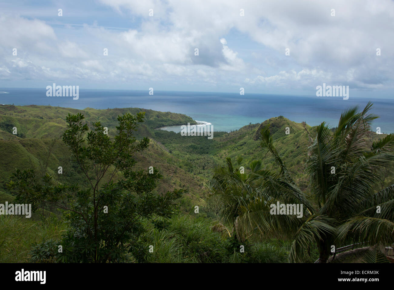 Micronésie, Îles Mariannes, US Territoire de Guam. La mer territoriale, le parc de la baie Cetti donnent sur. Banque D'Images