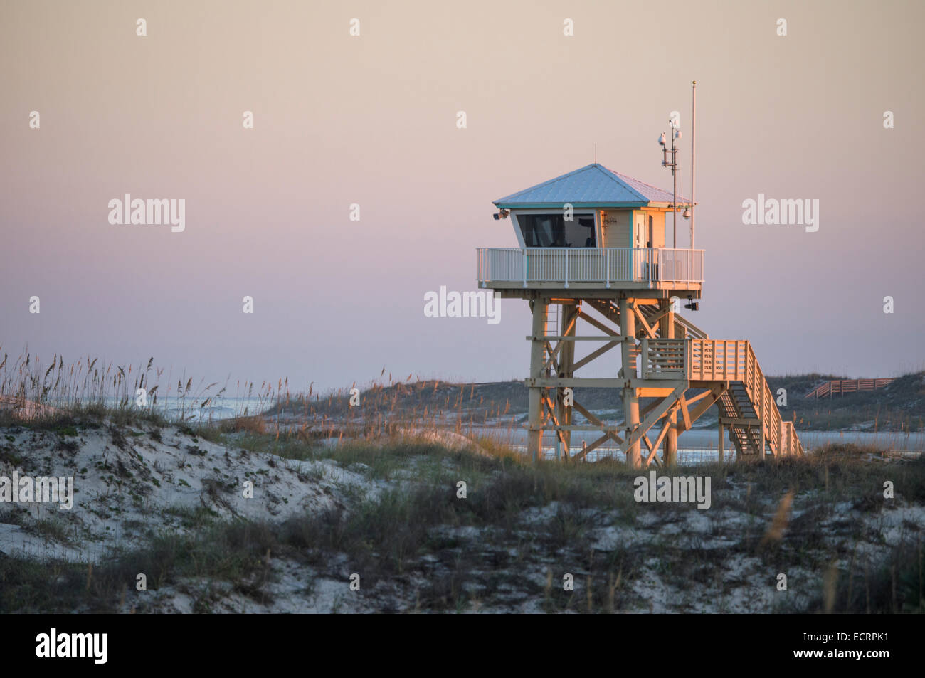 Lifequard gare à Lighthouse Point Park, comté de Volusia, Floride USA Banque D'Images