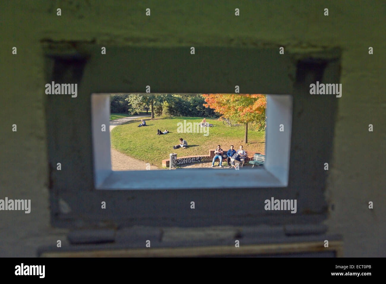 Allemagne Berlin meurtrière en frontière de la RDA à Treptow watchtower Banque D'Images