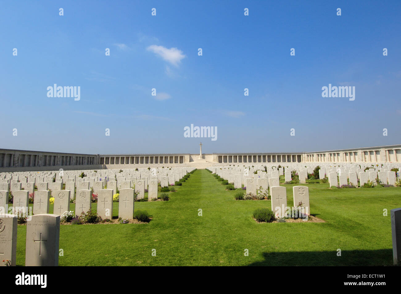 Mémorial britannique et première guerre mondiale Cimetière, Pozieres, Bourgogne, vallée de la Somme, France, Europe Banque D'Images