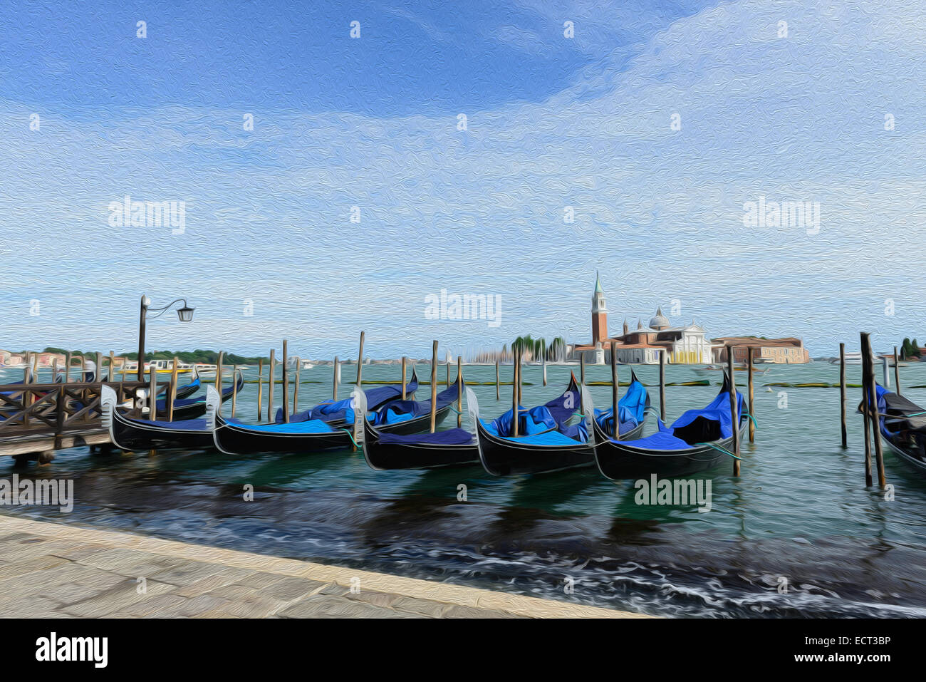 Les gondoles de Venise, Italie Banque D'Images
