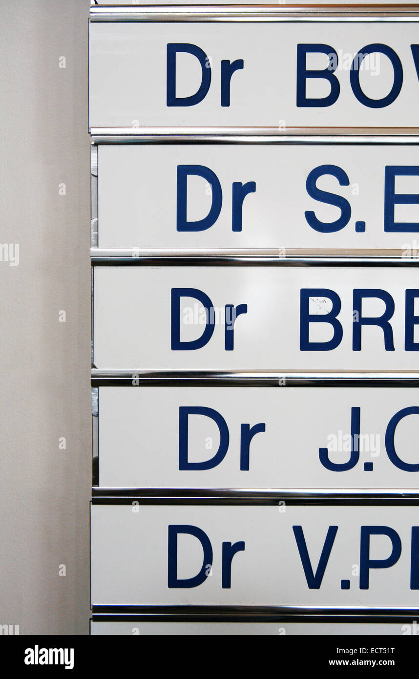 Inscrivez-vous dans un cabinet médical (GP) de la chirurgie. UK. Banque D'Images