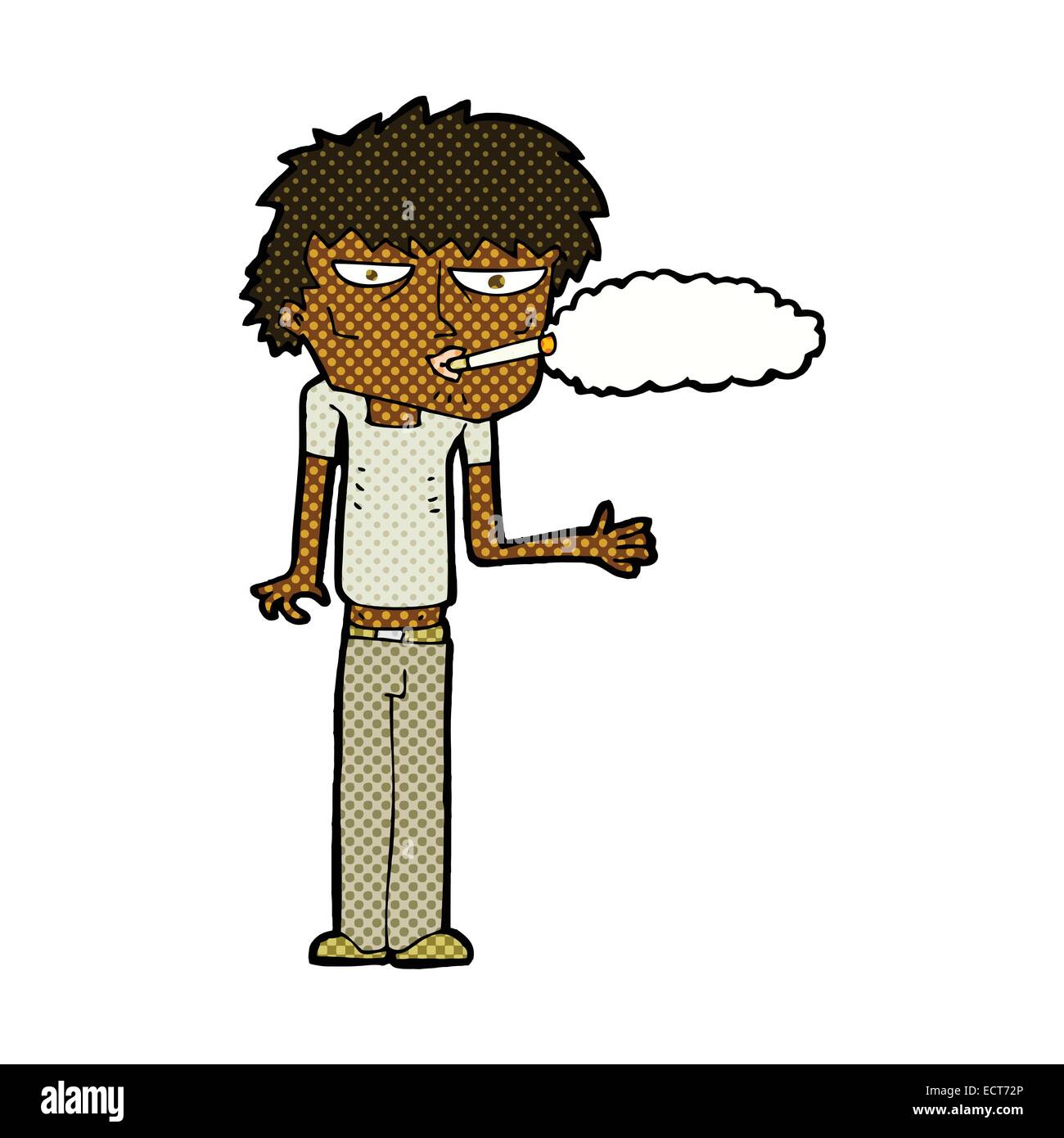 Retro style bande dessinée caricature fumeur Illustration de Vecteur