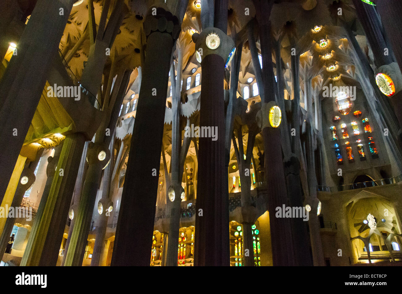 Le Temple Expiatori je Basilique de la Sagrada Familia, est une grande église à Barcelone, en Espagne. Banque D'Images