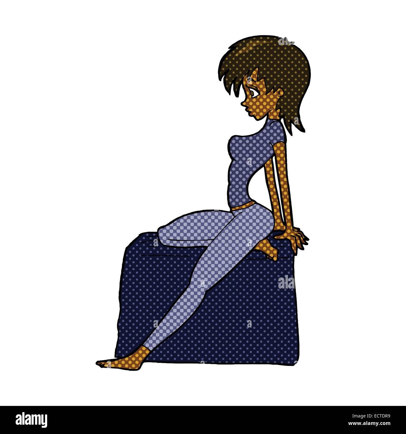 Retro style bande dessinée cartoon girl pose pin up Image Vectorielle