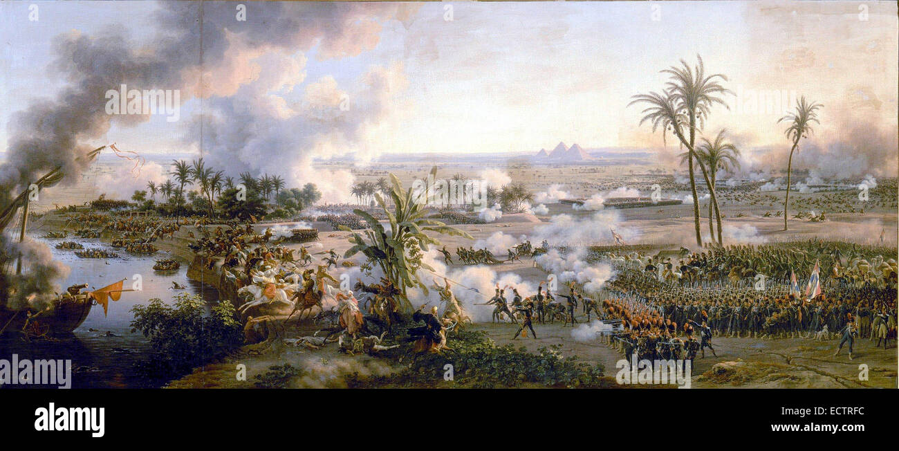 Bataille des Pyramides le 21 juillet 1798 par Louis-Franois, Baron Lejeune Banque D'Images