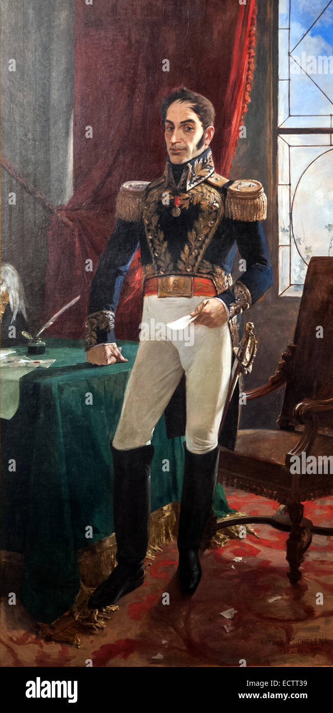 Simon Bolivar vénézuélien, chef militaire et politique. Banque D'Images