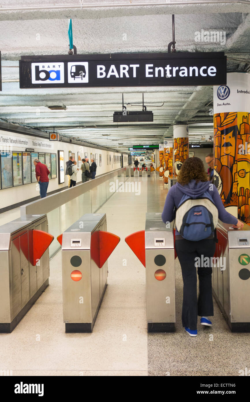 La station de métro BART de San Francisco Banque D'Images