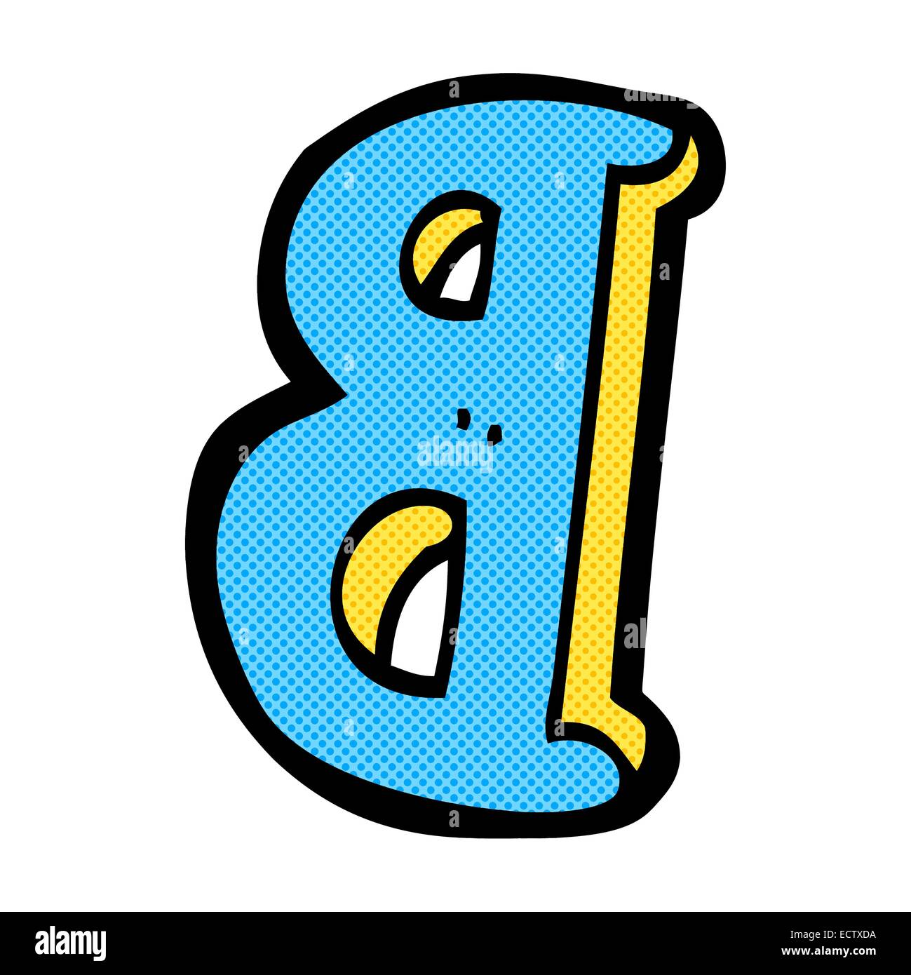 Retro style bande dessinée cartoon lettre B Illustration de Vecteur