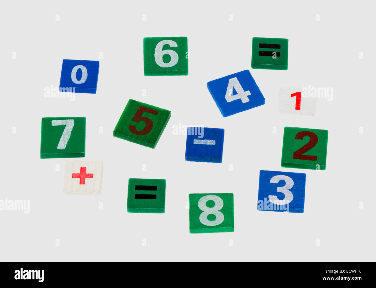 Chiffres arabes de couleur isolé sur fond blanc Banque D'Images