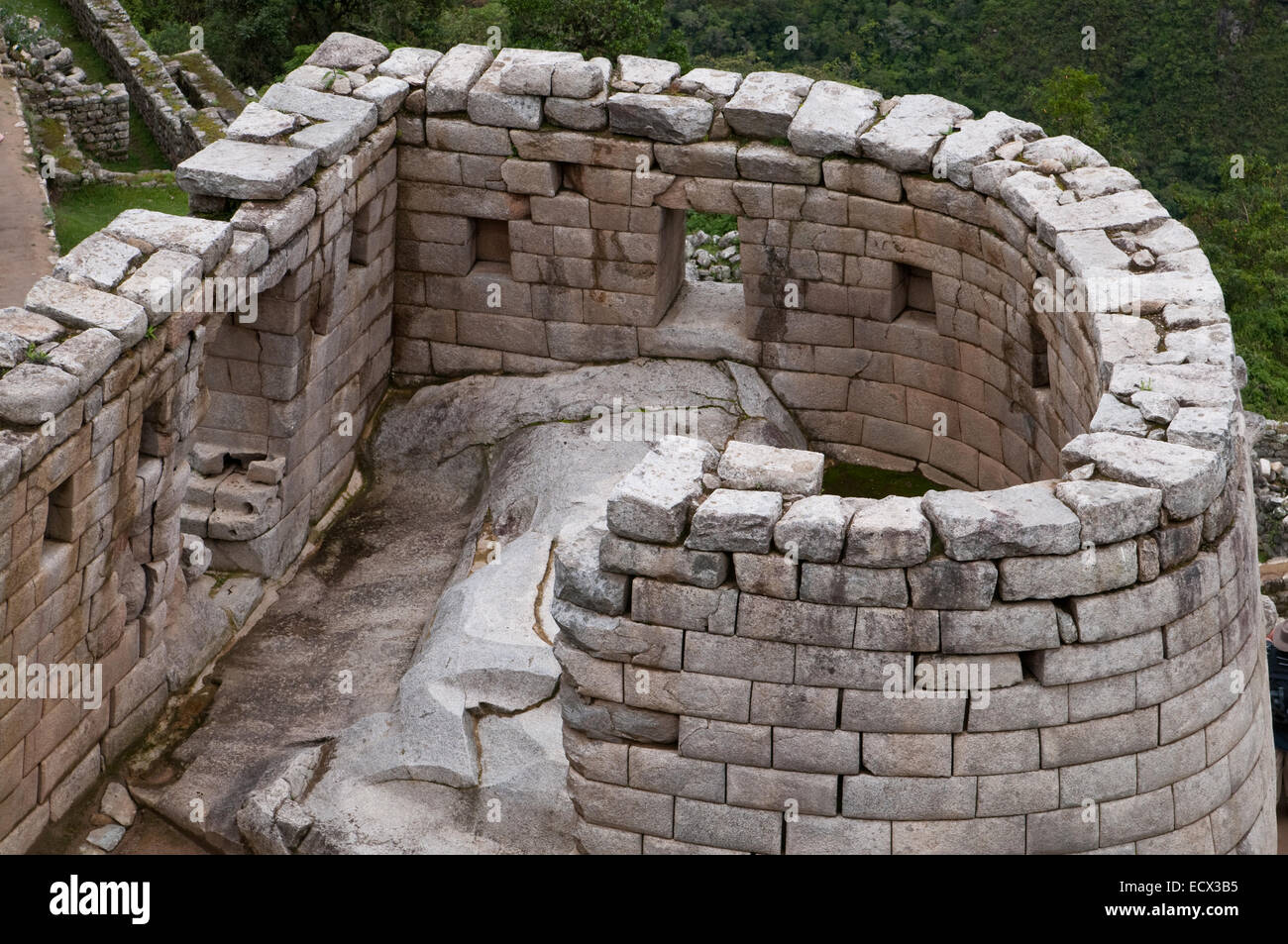 Temple du soleil à Machu pikchu Banque D'Images Temple du soleil à Machu pikchu Banque D'Images