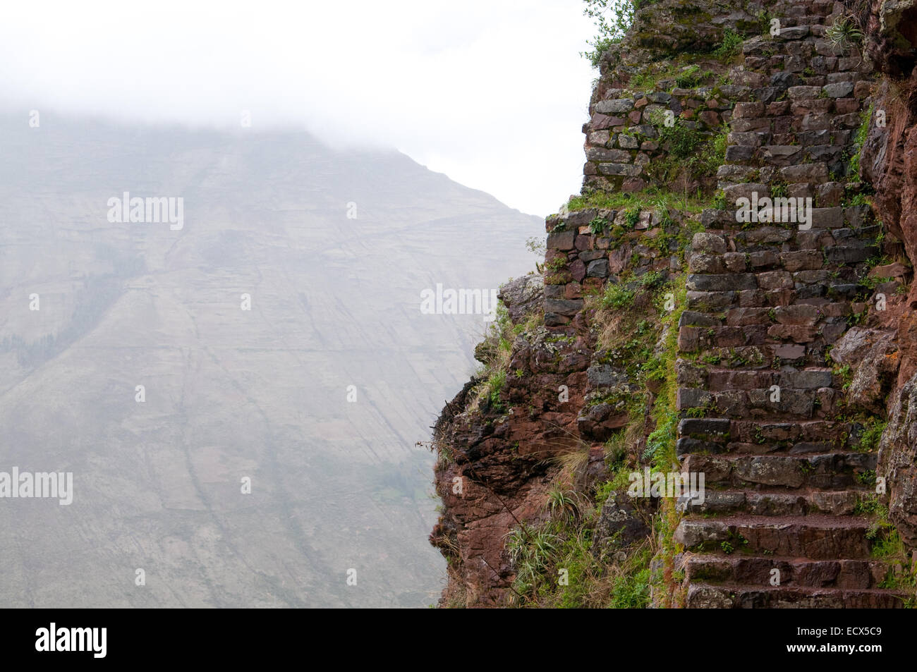 Un tir de l'Incas Trail, Pérou, Pisac Banque D'Images