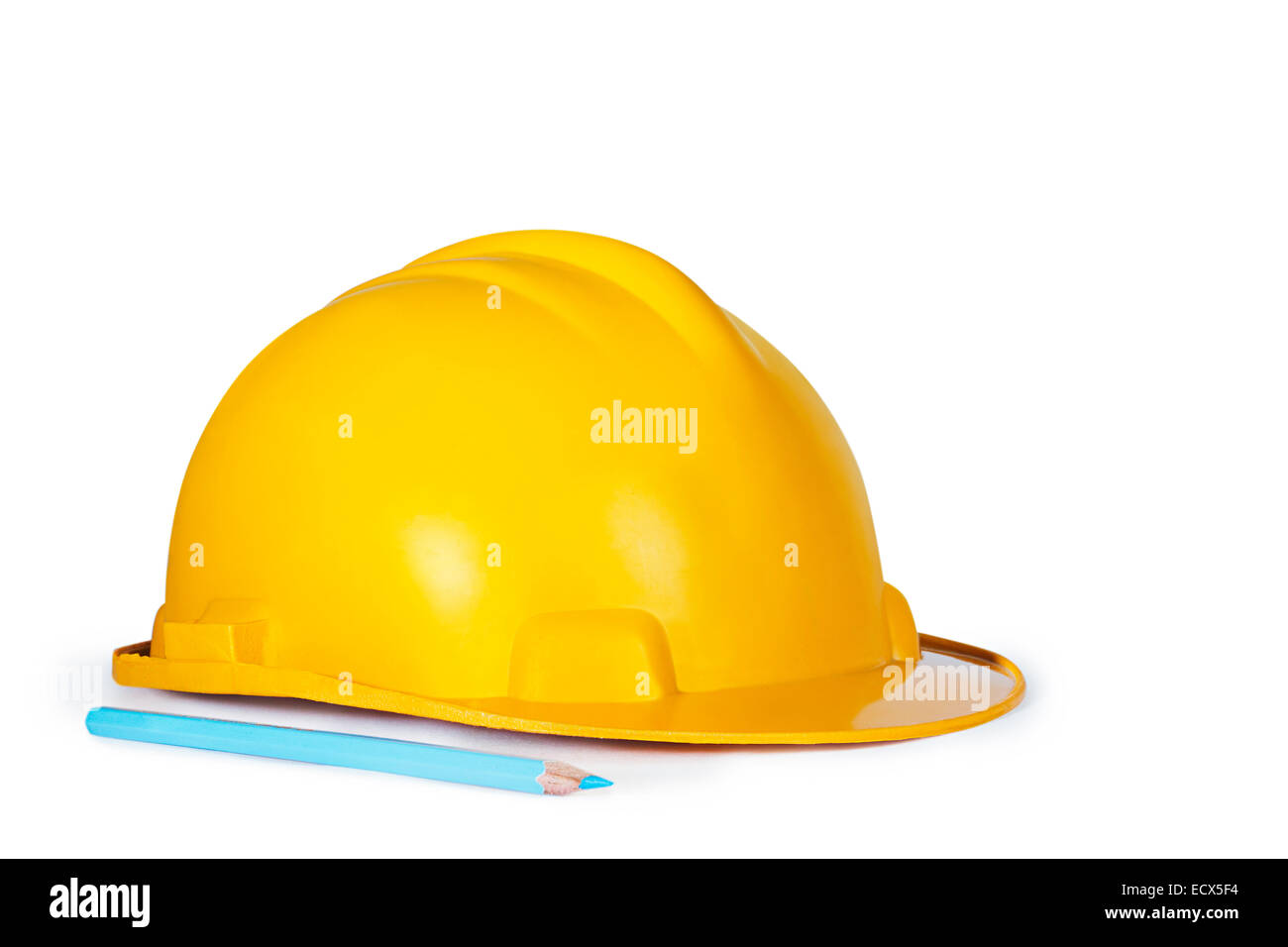 Crayon dessin Casque de protection et personne ne Banque D'Images