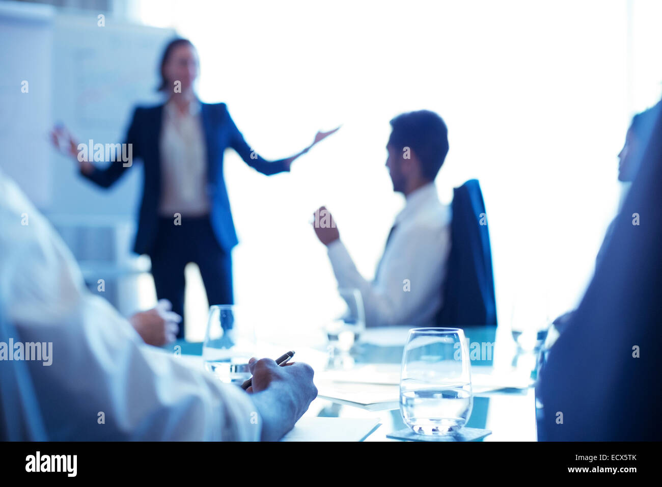 Young businesswoman standing in conference room giving presentation Banque D'Images