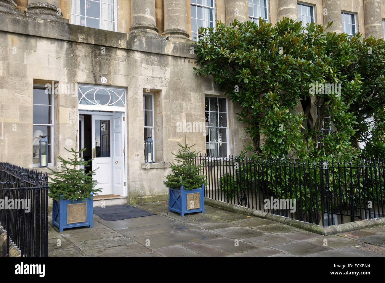 The Royal Crescent Hotel, ville de Bath, Somerset, Angleterre, Royaume-Uni. Un site classé au patrimoine mondial de l'UNESCO. Banque D'Images