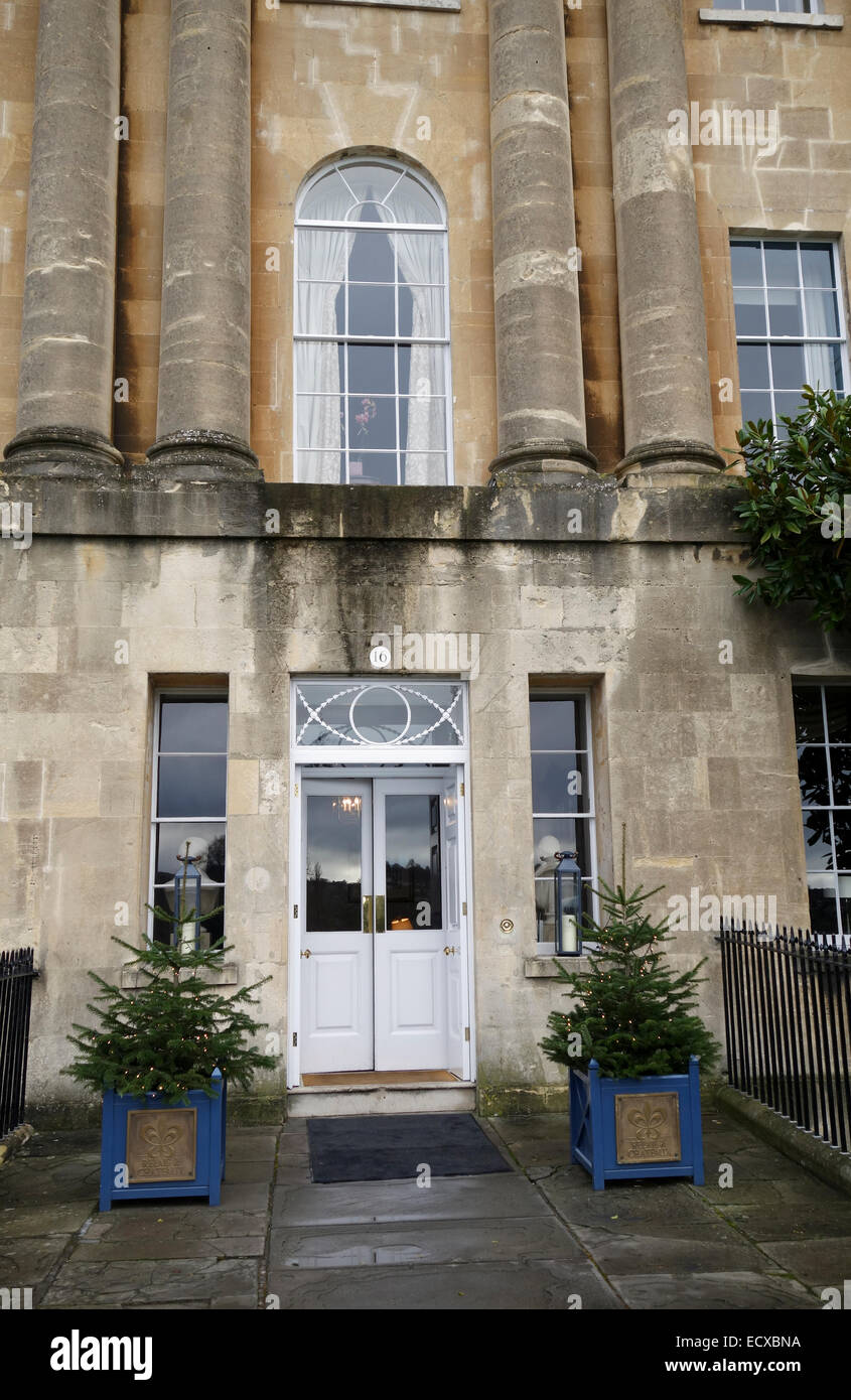 The Royal Crescent Hotel, ville de Bath, Somerset, Angleterre, Royaume-Uni. Un site classé au patrimoine mondial de l'UNESCO. Banque D'Images