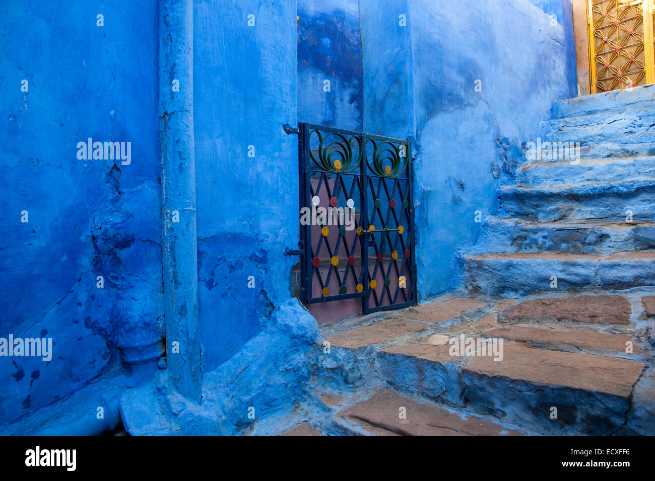 Maison bleue de Jodhpur, la Ville Bleue, Inde Banque D'Images