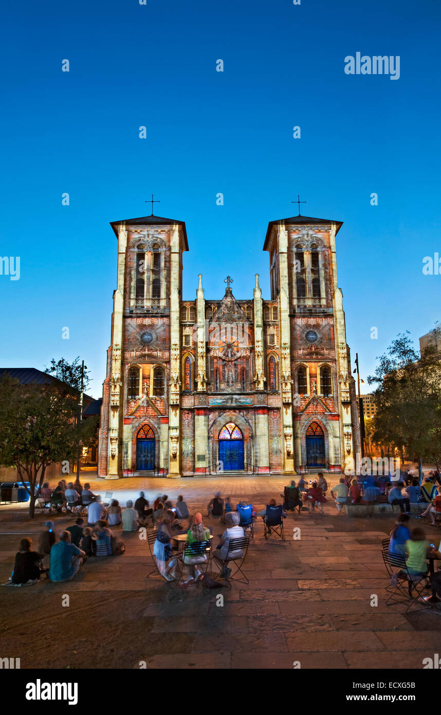 Saga light show à San Antonio, TX Banque D'Images