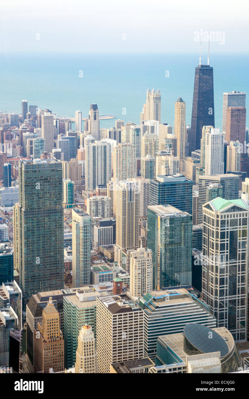 Vue aérienne de la ville de Chicago Downtown Banque D'Images
