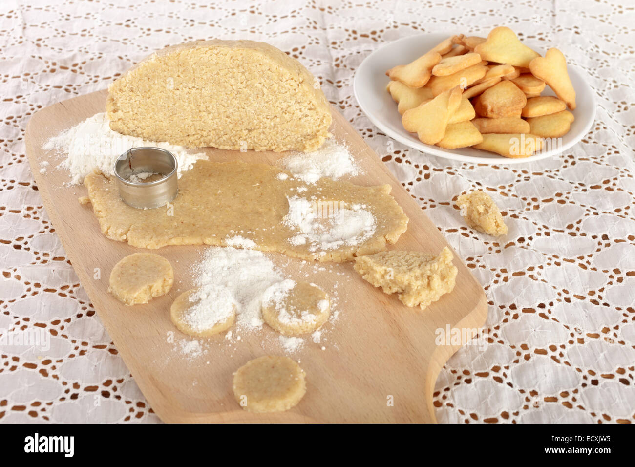 La pâte à biscuit à l'avoine brute Banque D'Images