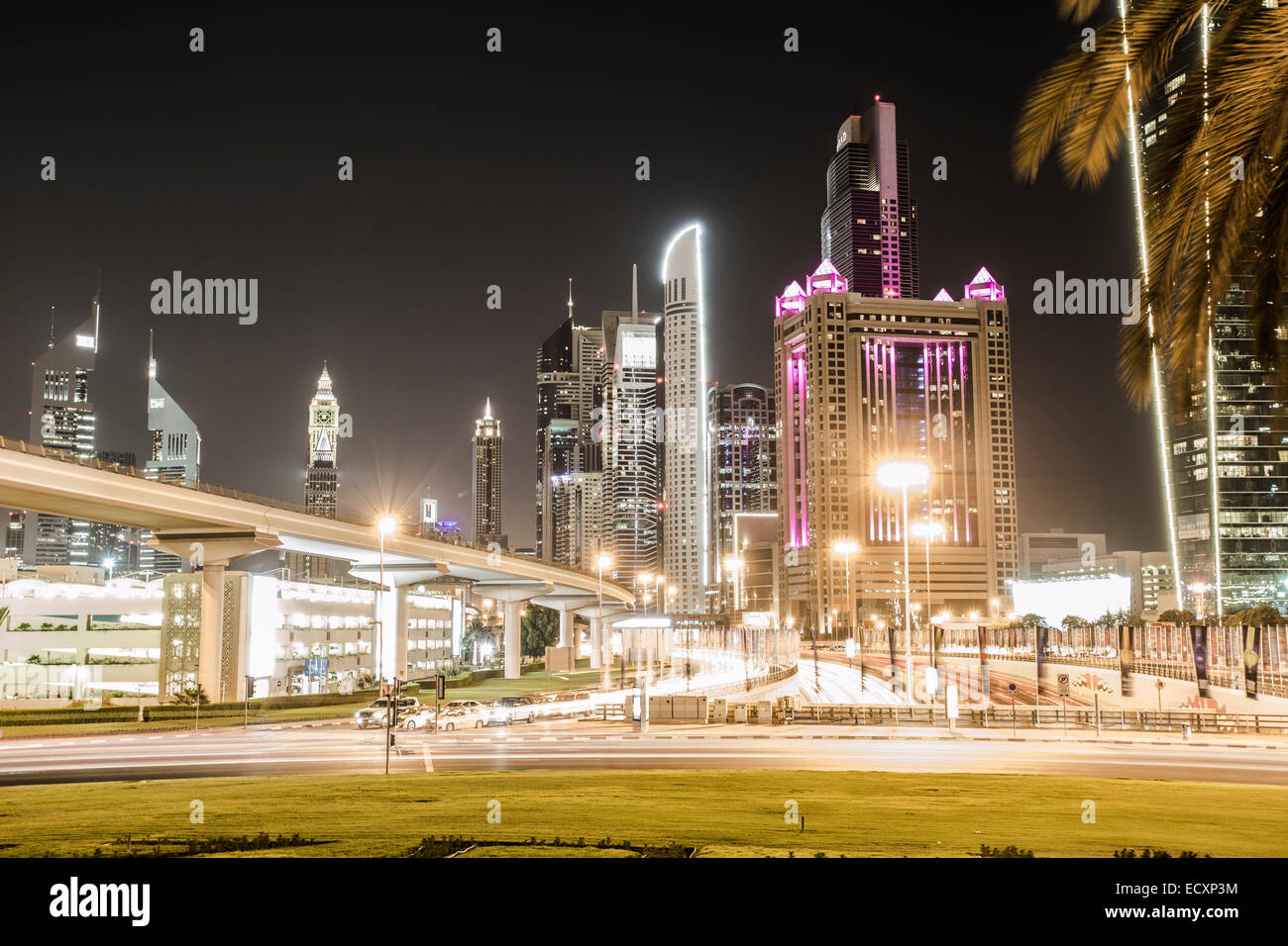 Sheik Zayed Road, à Dubai, UAE centre-ville Banque D'Images