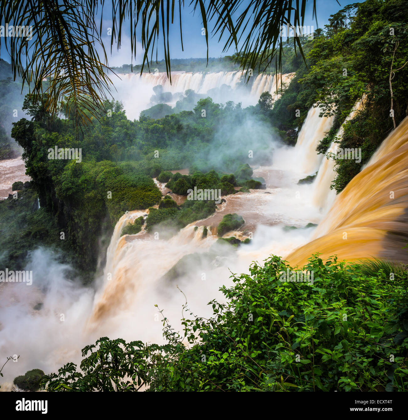 Chutes d'Iguaçu sont les cascades de la rivière Iguazu à la frontière de l'Argentine et le Brésil Banque D'Images