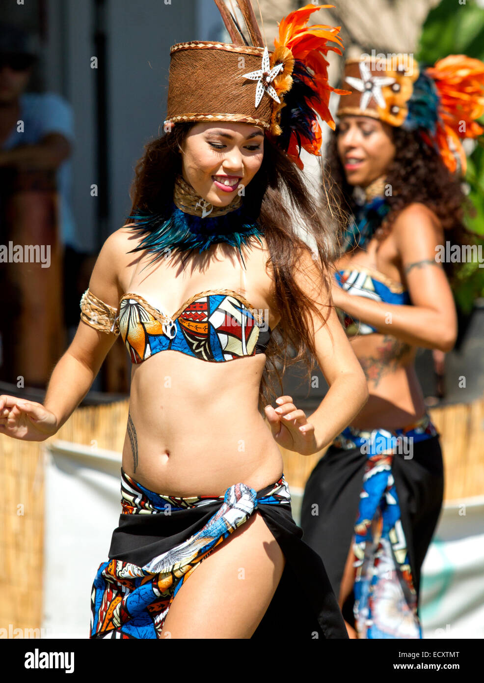 Autocollant De Voiture Fille de danse polynésienne hawaïenne