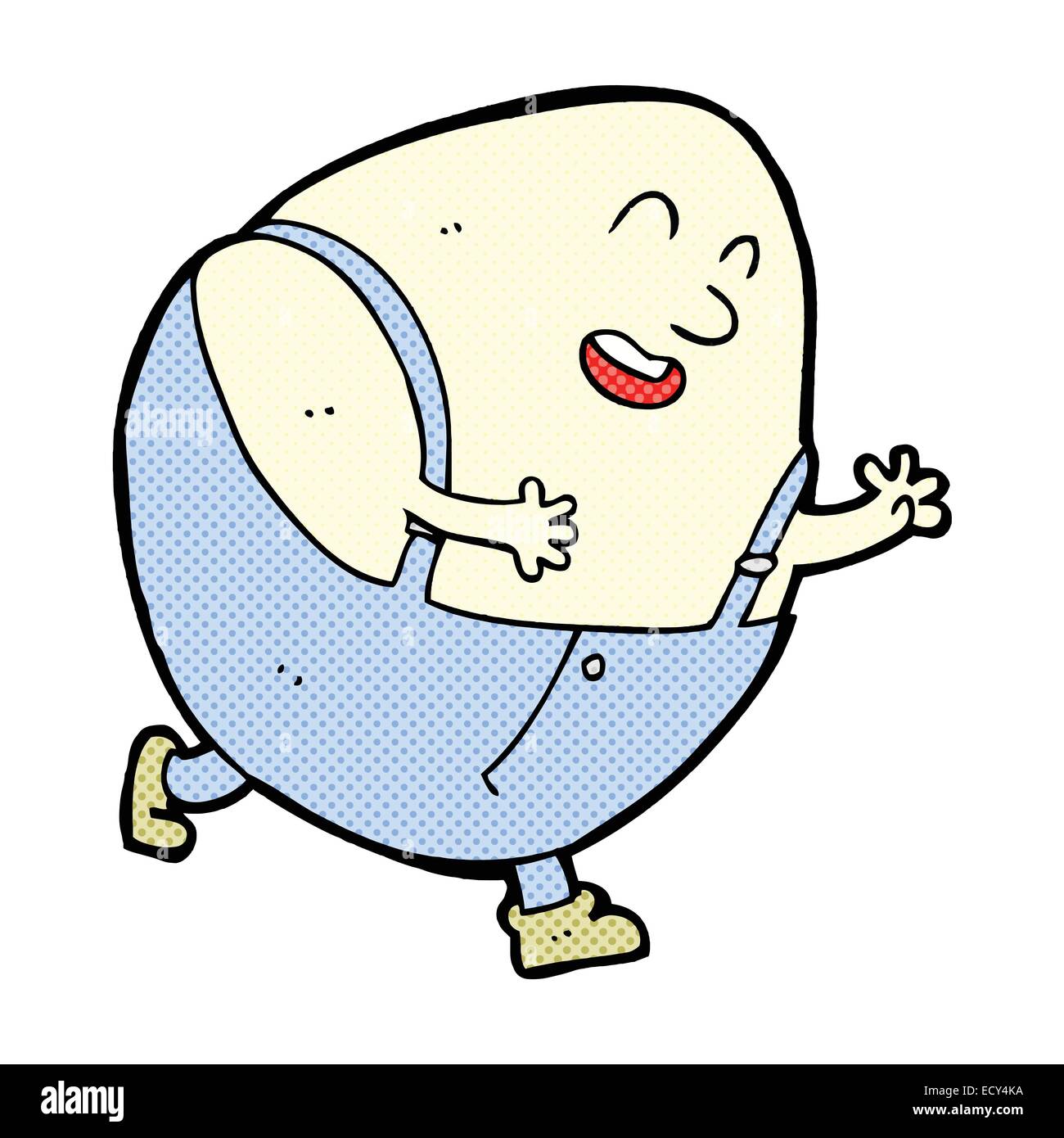 Retro style bande dessinée cartoon caractère oeuf Humpty Dumpty Illustration de Vecteur