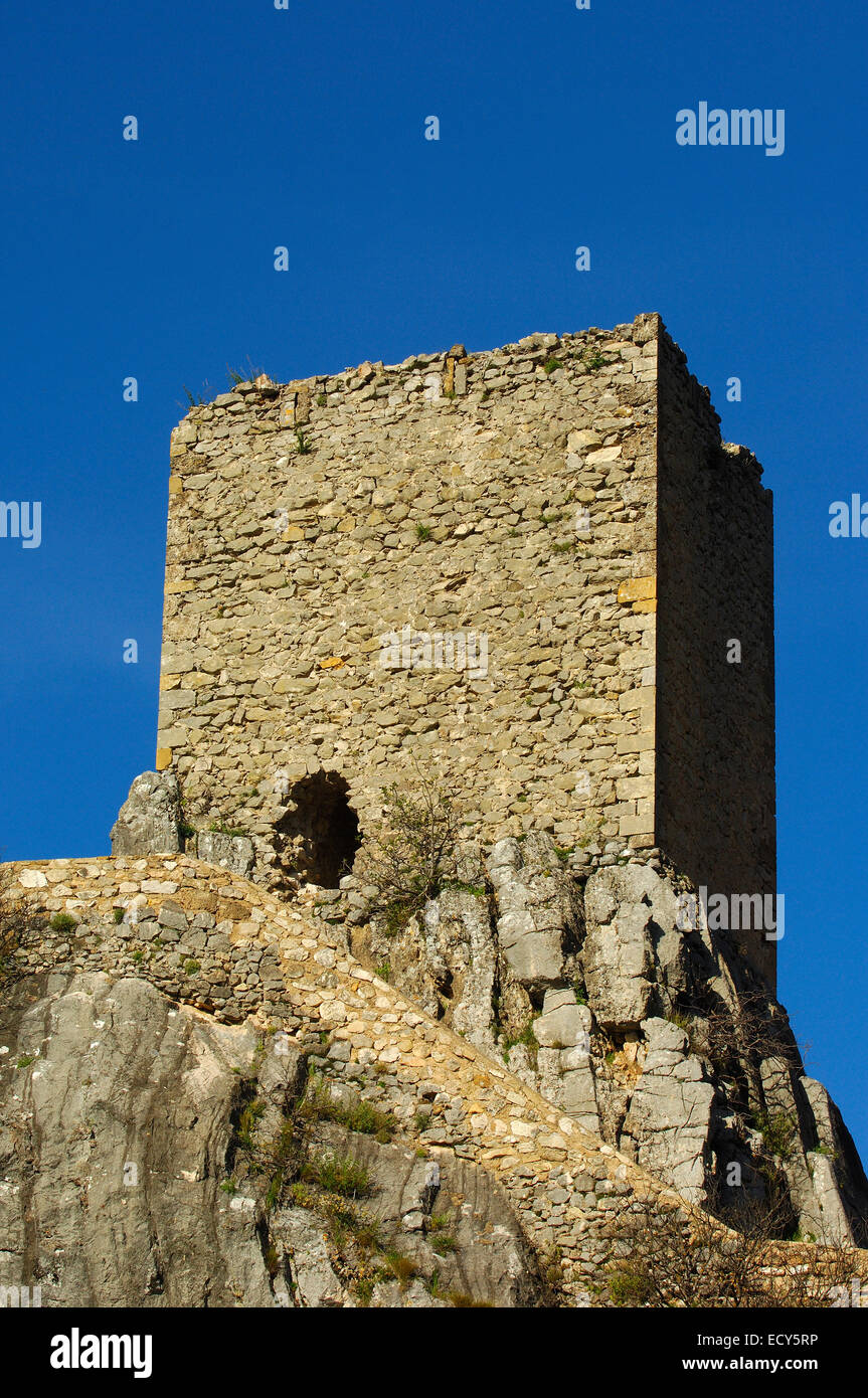 La Iruela château, Sierra de Cazorla, Segura y Las Villas, Parc Naturel de Jaen province, Andalusia, Spain, Europe Banque D'Images