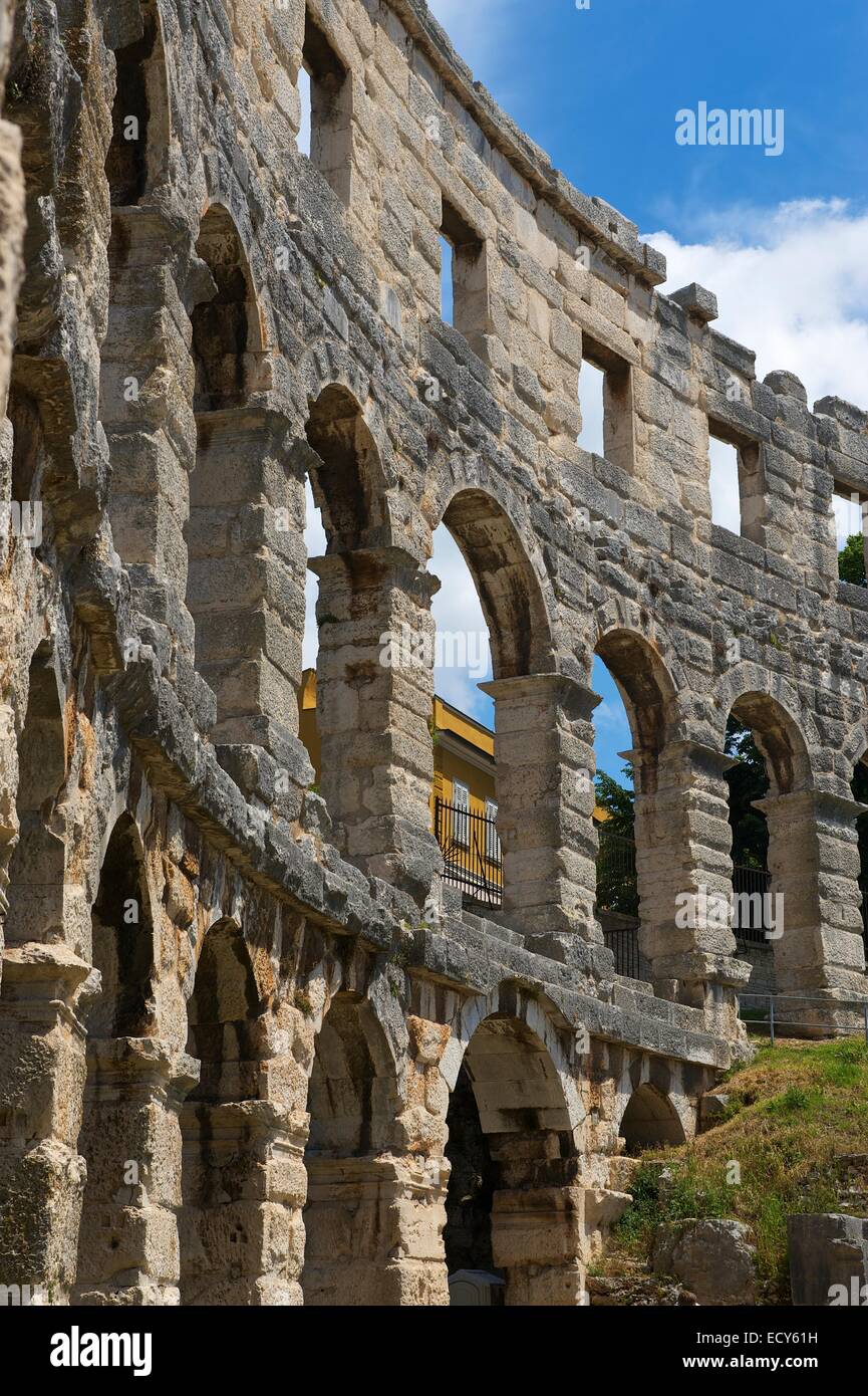 Amphithéâtre, Pula, Istrie, Croatie Banque D'Images