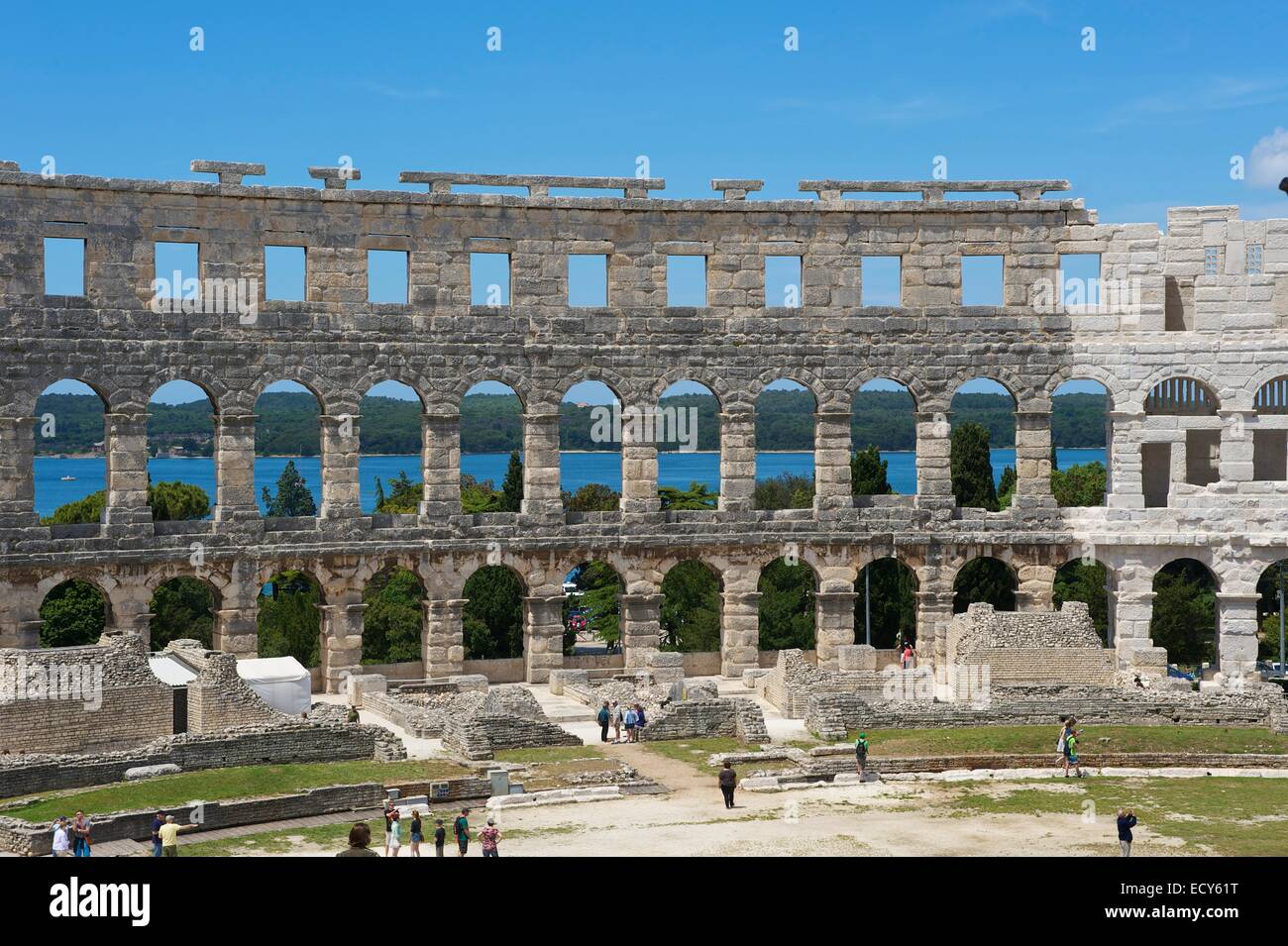 Amphithéâtre, Pula, Istrie, Croatie Banque D'Images