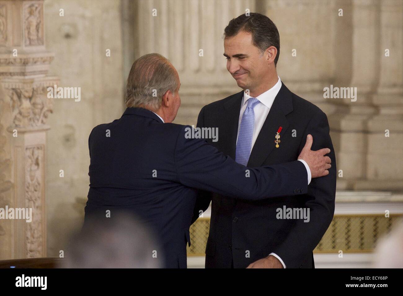 La famille royale d'Espagne assiste à Le Roi Juan Carlos' abdiction formelle Cérémonie : le Prince Felipe,le roi Juan Carlos, La Reine Sofia Princess Letizia,vous,où : Madrid, Espagne Quand : 18 Juin 2014 Banque D'Images