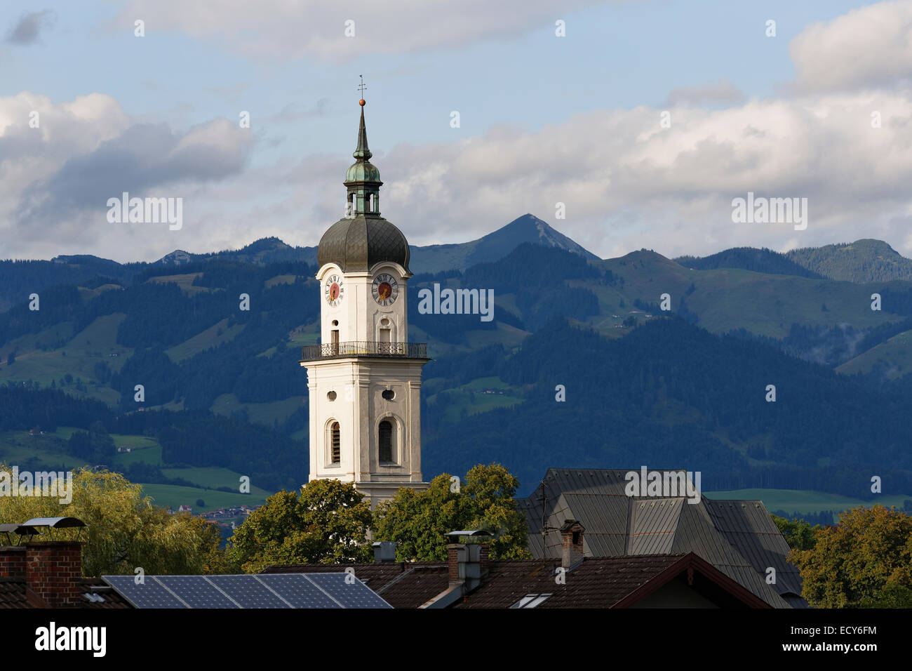 Église paroissiale de la Sainte Croix, Ebbs Vallée de l'Inn, Upper Bavaria, Bavaria, Germany Banque D'Images