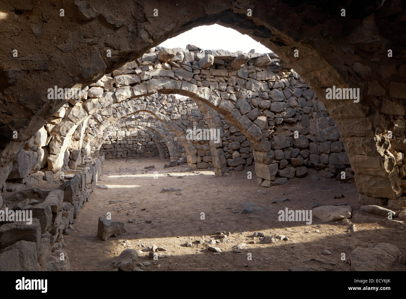 Château du désert Qasr Al-Azraq Fort, 1917 Siège de Lawrence d'Arabie pendant la révolte arabe contre l'Empire Ottoman Banque D'Images