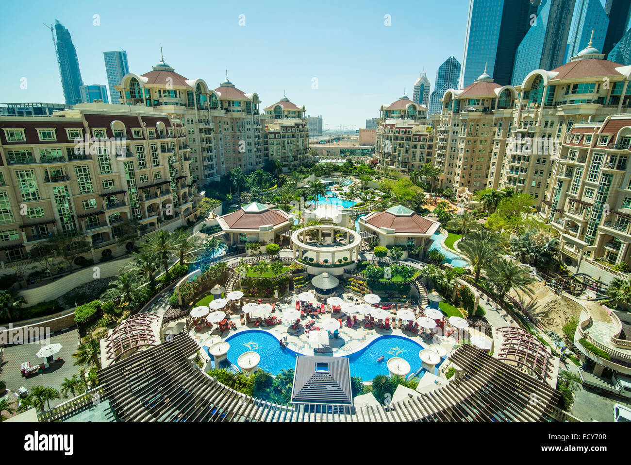 Al Murooj Rotana, hôtel 5 étoiles complexe, Dubai, Émirats Arabes Unis Banque D'Images
