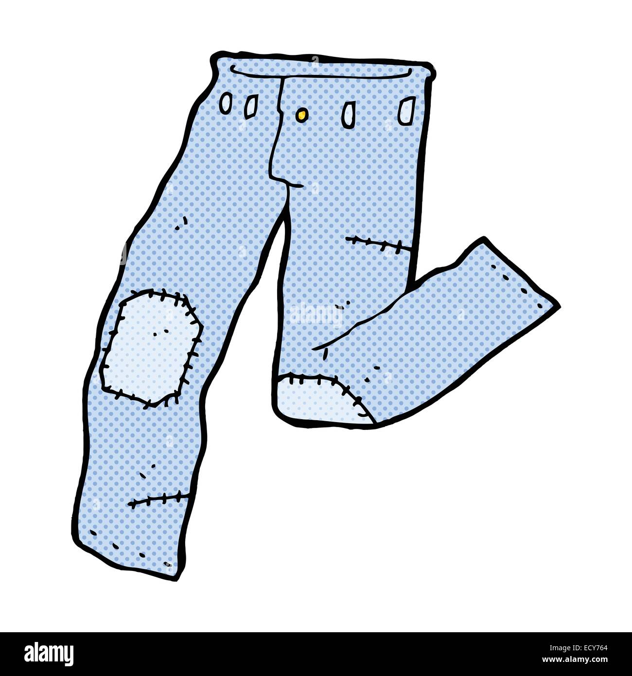 Retro style bande dessinée caricature vieux jeans patchés Image Vectorielle  Stock - Alamy