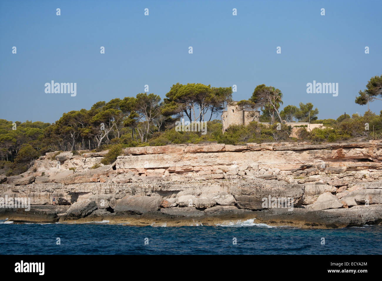 Vue côtière près de Cala D'Or, Majorque, Espagne Banque D'Images