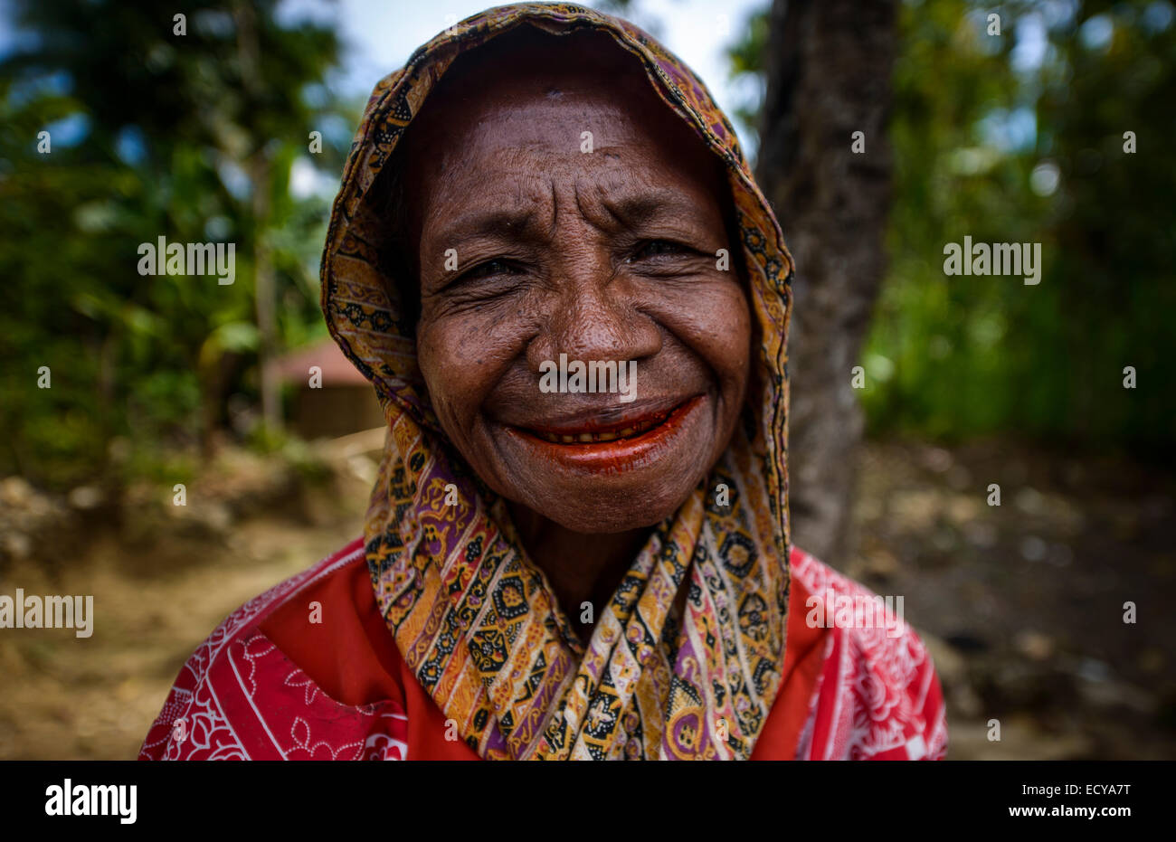 Femme du Timor occidental, en Indonésie Banque D'Images