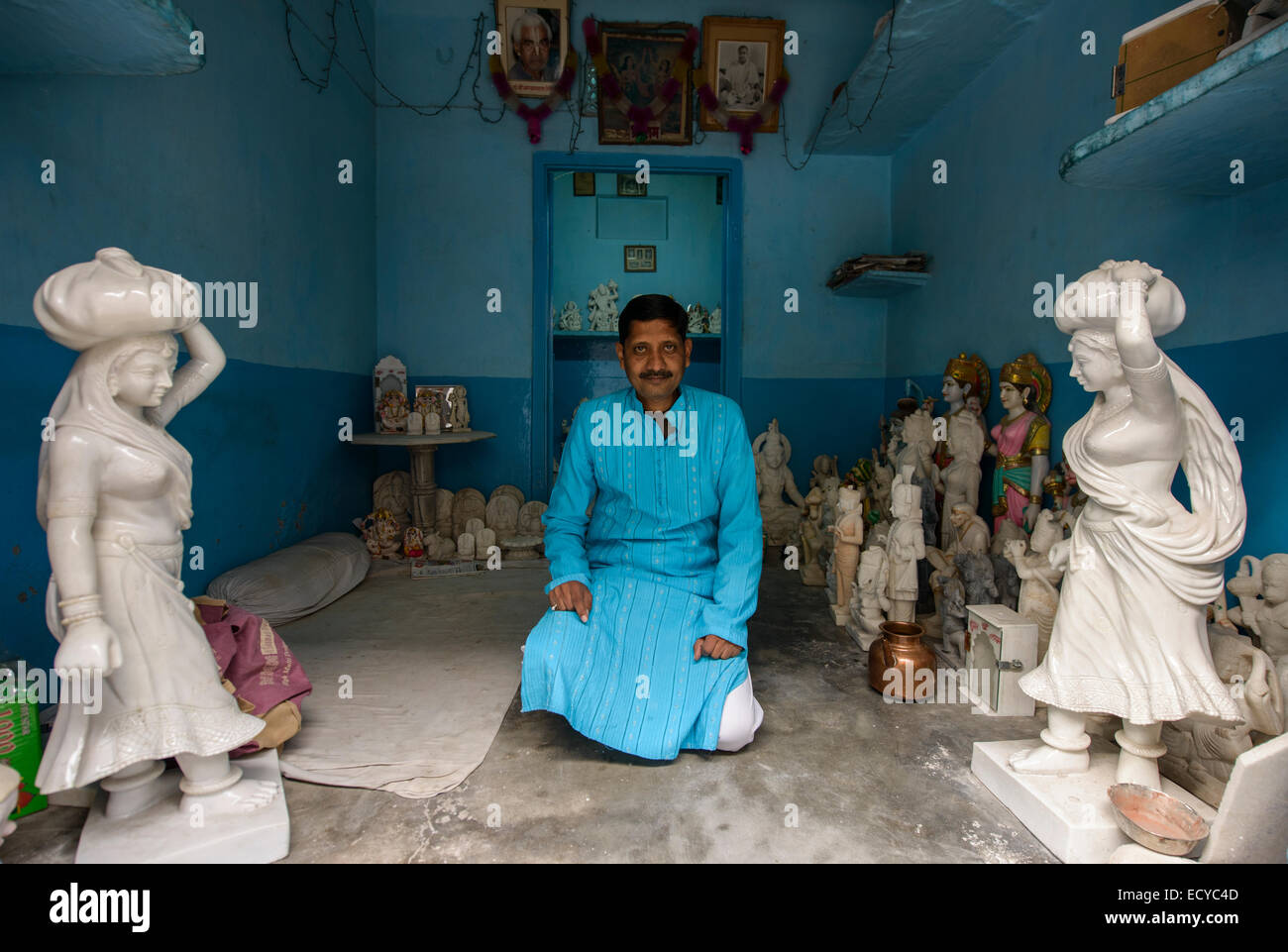 Les artistes de Jaipur en Inde, district de sculpteurs Banque D'Images