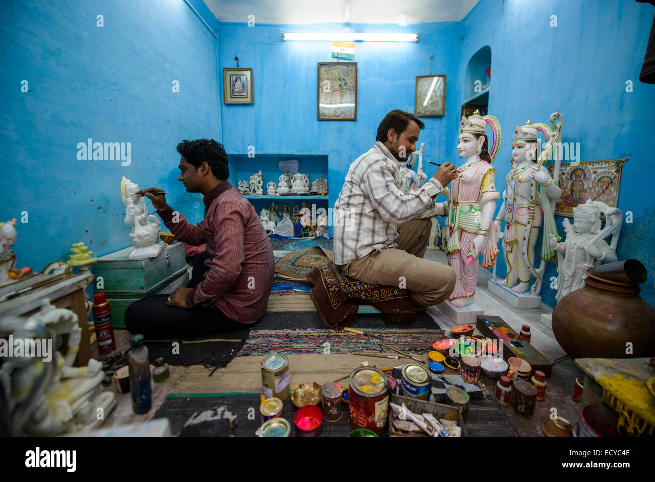 Les artistes de Jaipur en Inde, district de sculpteurs Banque D'Images